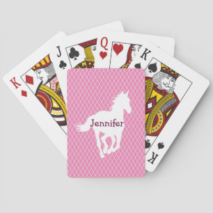 Jeu De Cartes Cheval Silhouette Diamond Motif Personnalisé