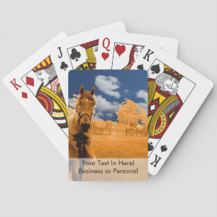 Jeu De Cartes cheval surréaliste fence de marche oranger bleu ci
