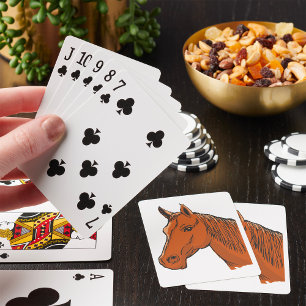 Jeu De Cartes Cheval Tête Brown Animal de ferme