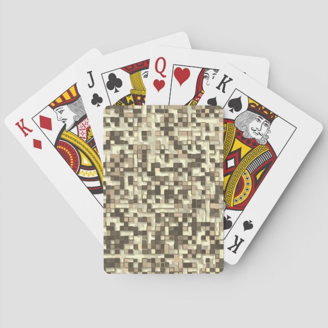 Jeu De Cartes Chevauchement de petits carrés dans les tons beige (dos)