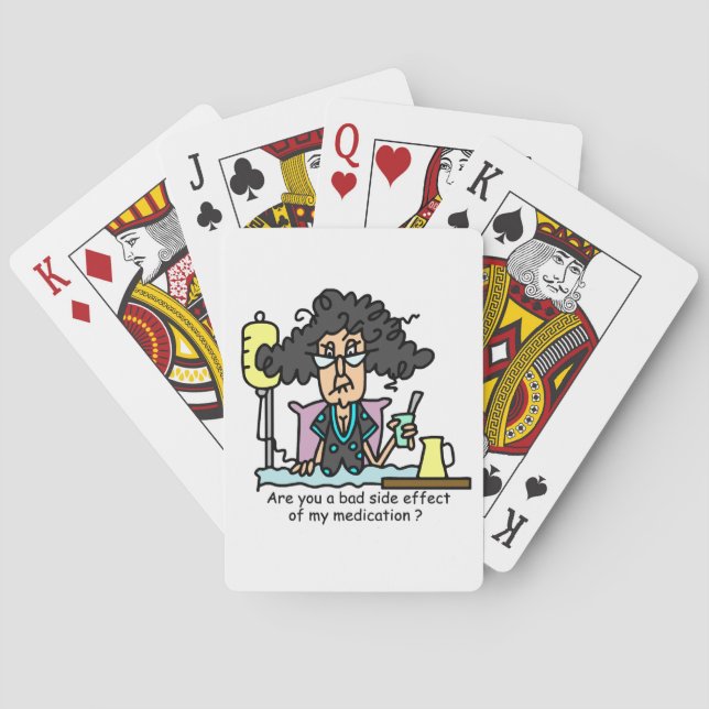 Jeu De Cartes Cheveux foncés d'effet secondaire de médicament (dos)