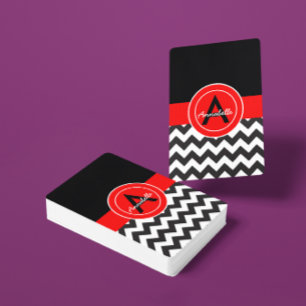 Jeu De Cartes Chevron Rouge Noir