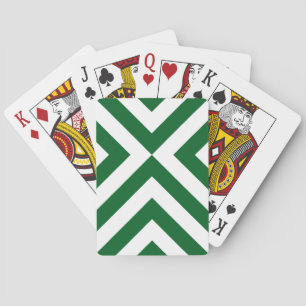Jeu De Cartes Chevron vert et blanc