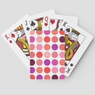 Jeu De Cartes Chic coloré motif pois monogramme