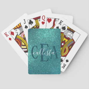 Jeu De Cartes Chic Elegant Turquoise Bleu Épargne Parties scinti