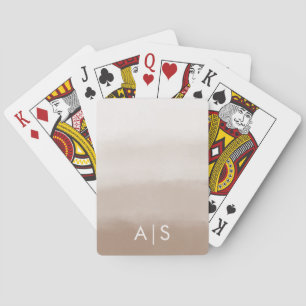 Jeu De Cartes Chic Monogramme Aquarelle Champignon Brown Ombre