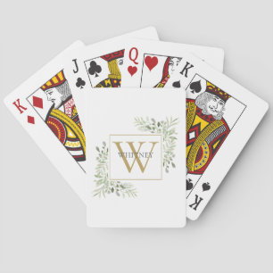Jeu De Cartes Chic Monogramme Or Doré Personnalisé