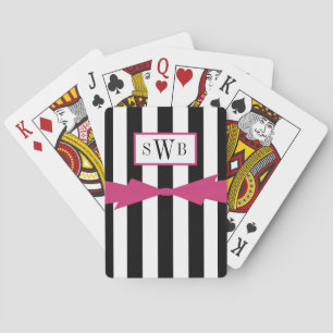 JEU DE CARTES CHIC PLAYING CARDS_BLACK/WHITE STRIPES/PINK