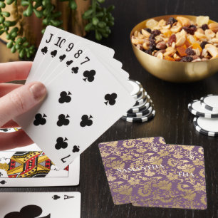 Jeu De Cartes Chic Purple Gold Floral