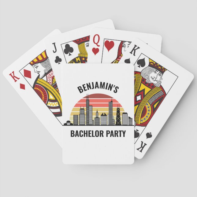 Jeu De Cartes Chicago Sunset Customized Bachelor Party (dos)