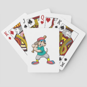 Jeu De Cartes Chien au baseball avec batte de baseball