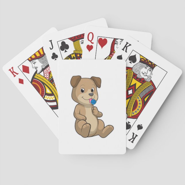 Jeu De Cartes Chien avec sucré Lollipop (dos)