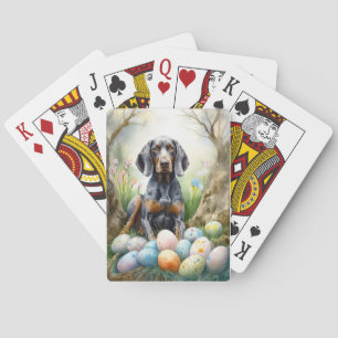 Jeu De Cartes Chien Bluetick Coonhound avec Vacances de Œufs de