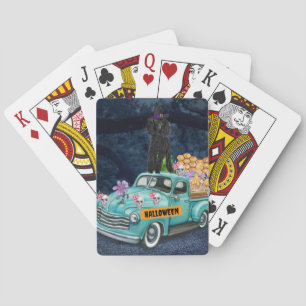 Jeu De Cartes Chien Caniche Halloween Camion Nuit Effrayante