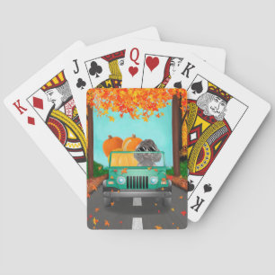 Jeu De Cartes Chien de caniche Citrouille d'automne