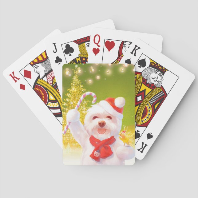 Jeu De Cartes Chien de Noël avec Sucre de canne (dos)