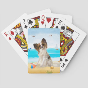 Jeu De Cartes Chien de Papillon sur la plage