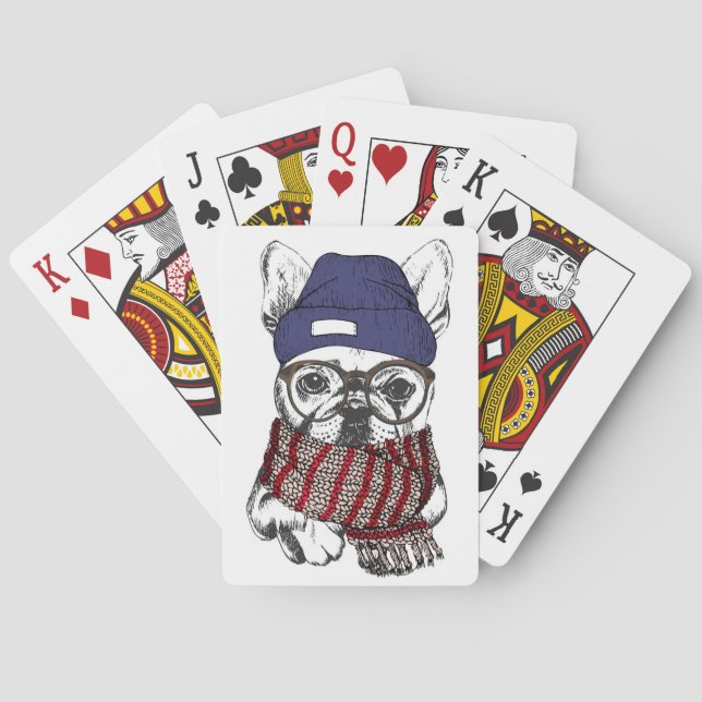 Jeu De Cartes Chien de Taureau de Français de hippie (dos)