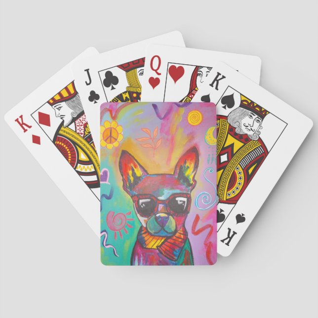Jeu De Cartes Chien hippy (dos)