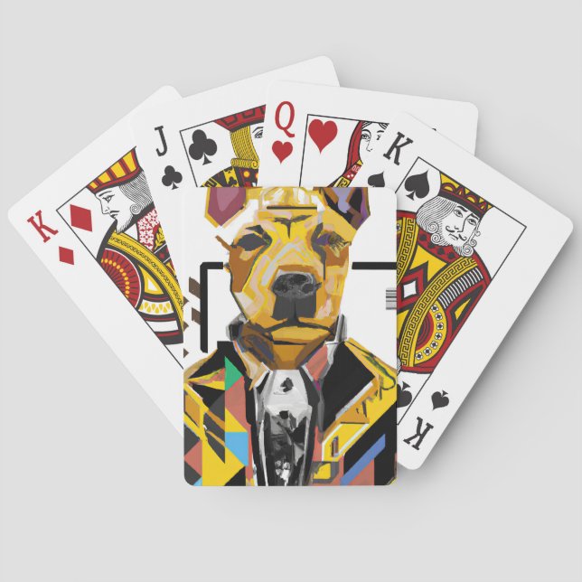 Jeu De Cartes Chien portant un costume : Art numérique (dos)