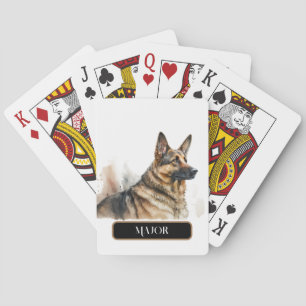 Jeu De Cartes Chien Shepard Allemand Statue Personnaliser