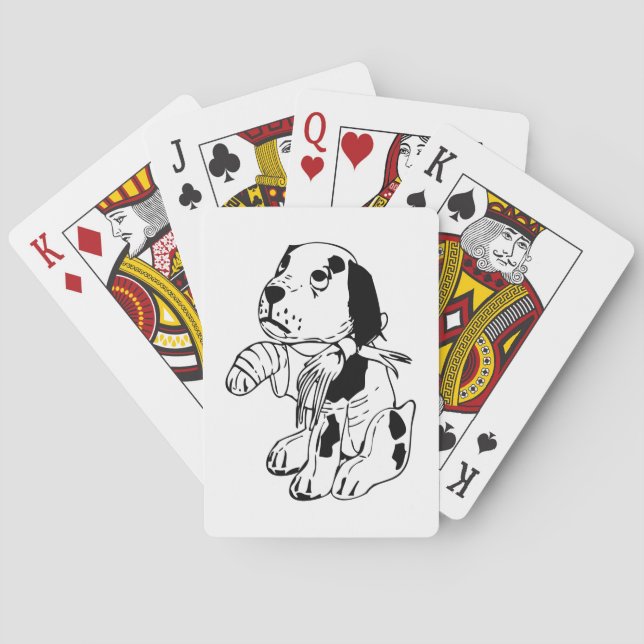 Jeu De Cartes Chien triste avec Jambe cassée (dos)