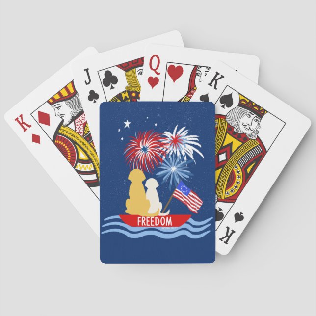 Jeu De Cartes Chiens Annapolis 4 juillet Cartes De Jeu De Nuit (dos)