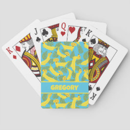 Jeu De Cartes Chiens de banane tropicale mignons à motifs