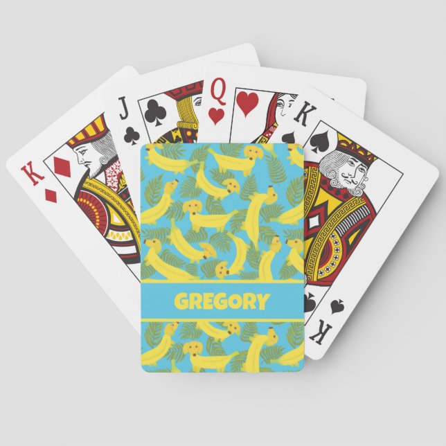 Jeu De Cartes Chiens de banane tropicale mignons à motifs (dos)