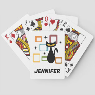 Jeu De Cartes Chiffre noir du milieu du siècle