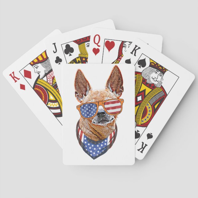 Jeu De Cartes Chihuahua Chien USA Indépendance américaine 4 juil (dos)