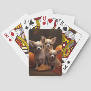 Jeu De Cartes Chihuahua chiot Automne Délice Citrouille 