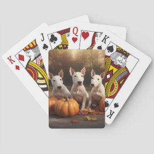 Jeu De Cartes Chiots Bull Terrier Délice d'Automne Citrouille