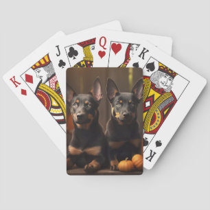 Jeu De Cartes Chiots Kelpie Australien Délice d'Automne Citrouil