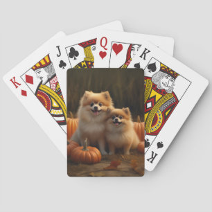 Jeu De Cartes Chiots Pomeranian Délice d'Automne Citrouille