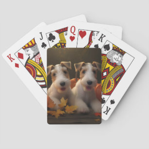 Jeu De Cartes Chiots Terrier Fox Wire Délice d'Automne Citrouill
