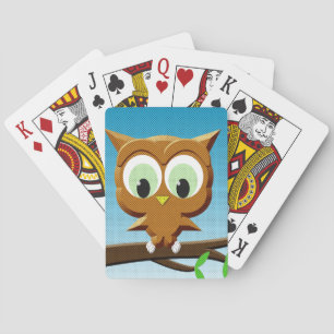 Jeu De Cartes Chouette à caricature au papier