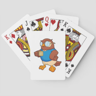Jeu De Cartes Chouette avec tasse de café
