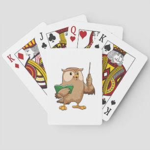 Jeu De Cartes Chouette comme enseignant avec livre et pointeur