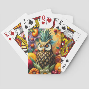 Jeu De Cartes Chouette d'ananas serène mignonne Imaginaire
