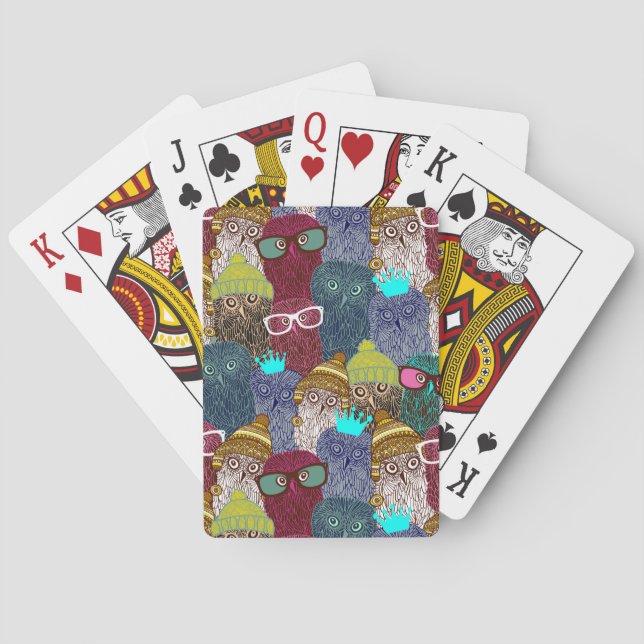 Jeu De Cartes Chouette dans la couronne (dos)