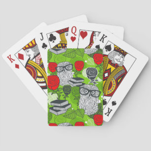 Jeu De Cartes Chouette en roses rouges