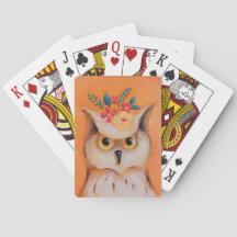 Chouette & Fleurs Jouer des cartes