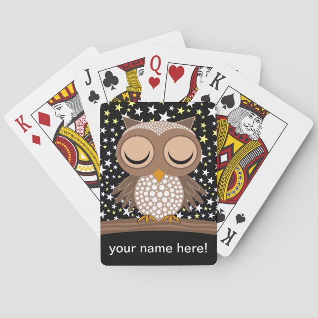 Jeu De Cartes chouette mignonne endormie (dos)