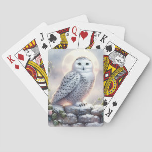 Jeu De Cartes Chouette neigeuse dans le jardin d'hiver Lune