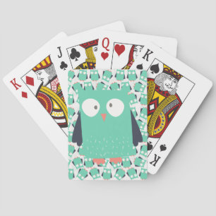 Jeu De Cartes Chouettes lunaires turquoises