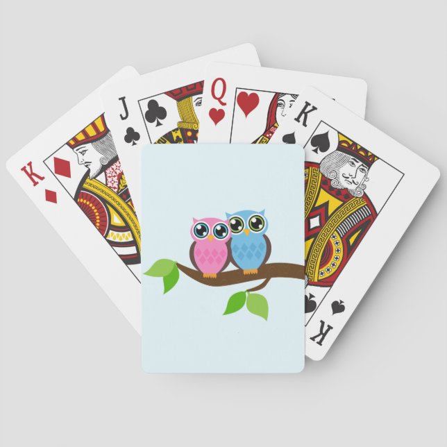 Jeu De Cartes Chouettes romantiques douces (dos)