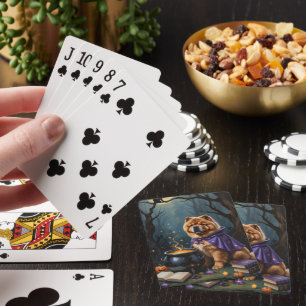 Jeu De Cartes Chow Chow Chien Peinture Whimsical Halloween