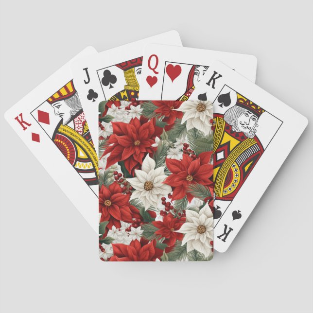 Jeu De Cartes Christmas Poinsettia – Holiday Floral Design (dos)
