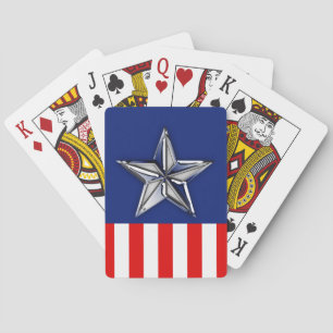 Jeu De Cartes Chrome Comme Silver Star Festive Couleurs patrioti